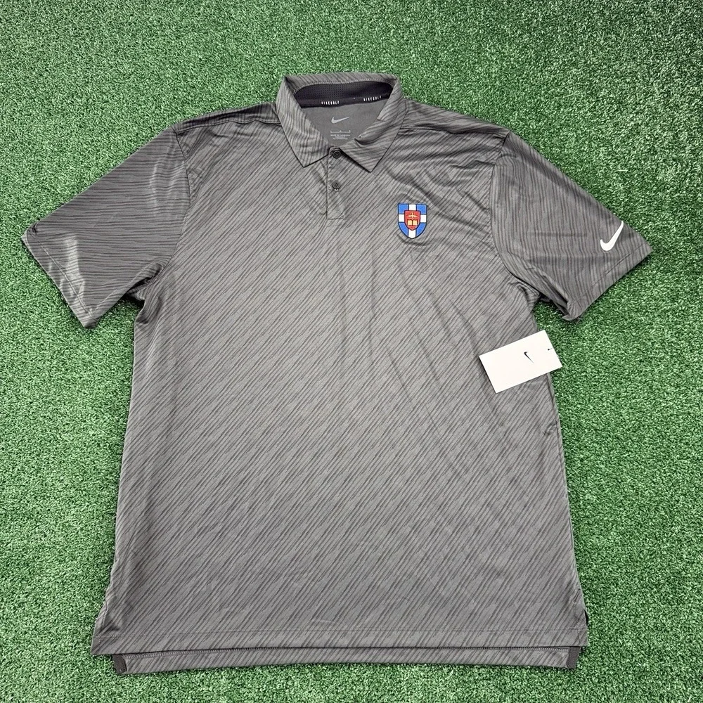New Nike Jesus Christ Christian Men's Short Sleeve Golf Polo Size Large Gray‎